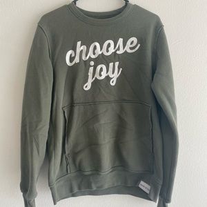 Choose Joy Olive Green Crewneck - size medium
